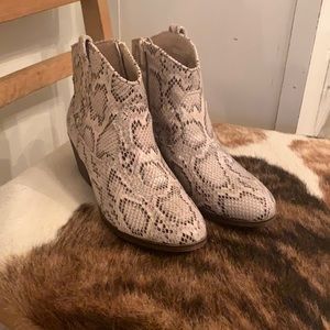 Snakeskin ankle boots